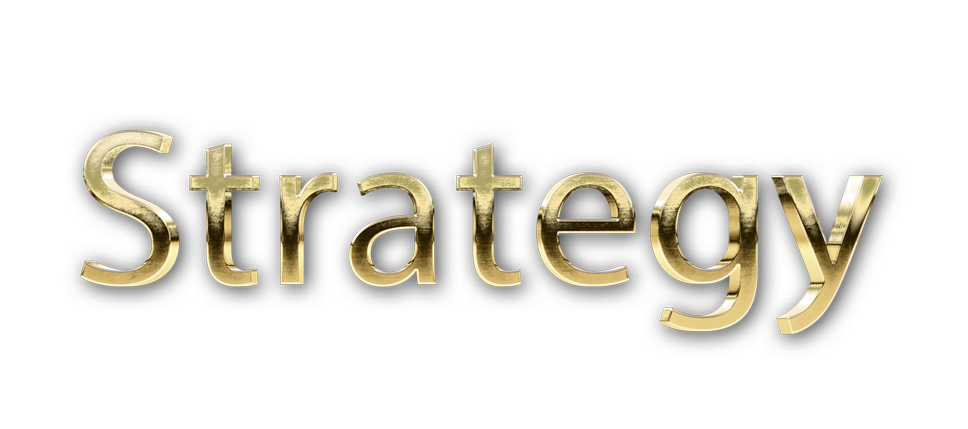 3D WORD STRATEGY gold text effects art typography PNG images free